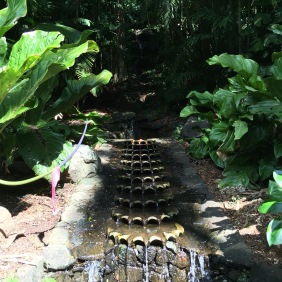 Ein künstlich angelegter Wasserfall im National Tropical Botanical Garden